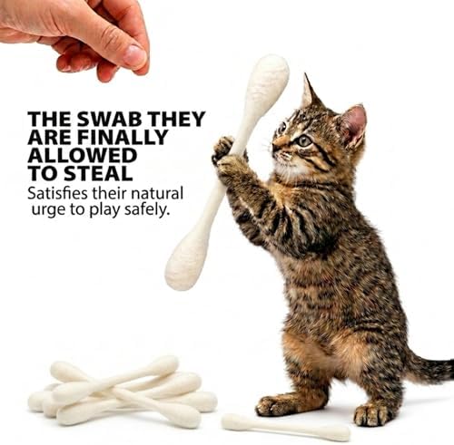 Glaciart One Swabs Cat Toys with Catnip - 6 Pk | Durable for Chew, Cute Cat Toys Interactive Kitty for Boredom, Exercise, & Play | Filled w/Organic Catnip for Anxiety & as Digestive Aid | Gift Idea - Image 3