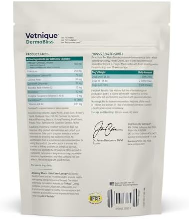 Vetnique Glandex Rear End Wipes & Dermabliss Dog Allergy Chews Bundle - Image 7
