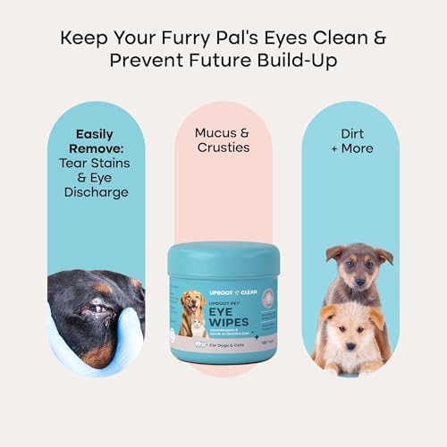 Uproot Clean Cat & Dog Eye Wipes: Hypoallergenic Eye Wipes for Dogs, 100ct. - Image 4