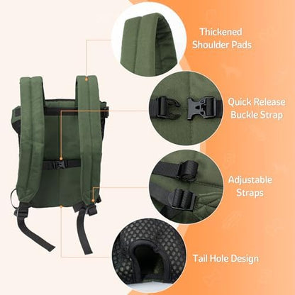 Dog Backpack Carrier Small Dog Backpack, Pet Dog Front Backpack Legs Out Dog Chest Carrier for Small Dogs, Cat Backpack Carrier Dogs Travel Back Pack Hands-Free Hiking Bike Motorcycle (Size:11–19 lbs) - Image 4
