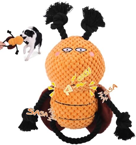Yipetor Cockroach Squeaky Dog Toy, Puppy Rope Chew Toy for Medium Dogs by WelcometoYipetor