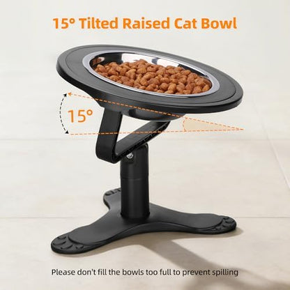 Raised Cat Bowls,15° Tilted Cat Food Bowls (1 Pack) - Image 3
