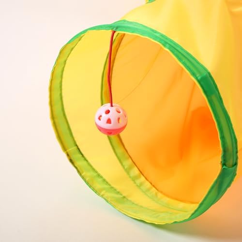 Pet Cat Tunnel, 5 Way Tunnels for Indoor Cats, Collapsible Pet Tunnel for Kitten, Puppy, Rabbit, 25cm-Wide Tunnels, Durable & Breathable, with Peek Hole Toy Ball - Image 6