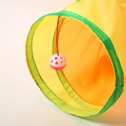 Pet Cat Tunnel, 5 Way Tunnels for Indoor Cats, Collapsible Pet Tunnel for Kitten, Puppy, Rabbit, 25cm-Wide Tunnels, Durable & Breathable, with Peek Hole Toy Ball - Image 6