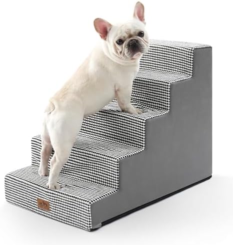 COZY KISS Dog Stairs for Small Dogs, 5 Step Pet Stairs for Beds & Couches by COZYKISS