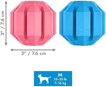 KONG Puppy Activity Ball, Natural Rubber Teething Toy, Medium Puppies, Pink - Image 6