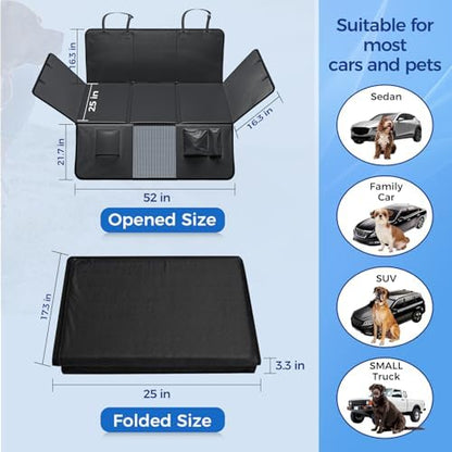 HOB4U Back Seat Extender for Dogs, Hard Bottom Dog Car Seat Cover - Image 5