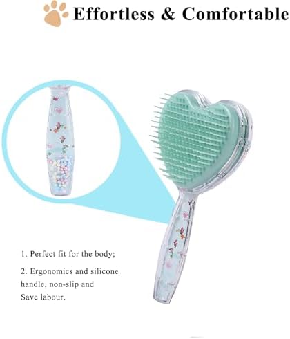 Small Soft Dog Grooming Brush, Pet Massage Hair Brush - Sky Blue - Image 4
