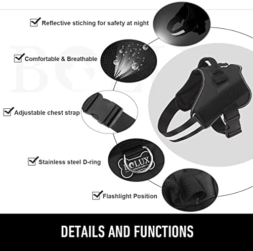 Dog Harness, No-Pull Reflective Dog Vest, Breathable Adjustable Pet Harness with Handle for Outdoor Walking - No More Pulling, Tugging or Choking (Black, L) - Image 2