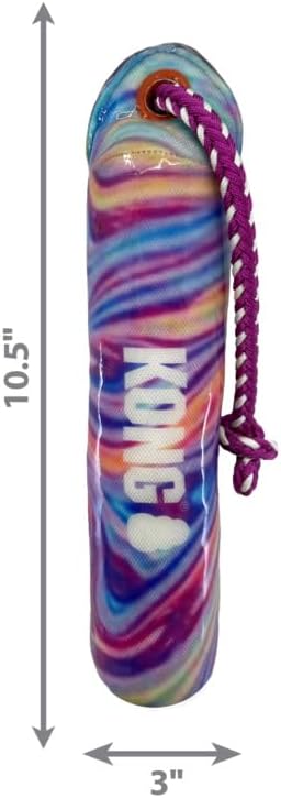 KONG Training Dummy Rope Bumper Dog Toy - Durable Floating Retriever for Fetch & Training - 2 Pack (Wild Shieldz Swirl, Small/Medium)
