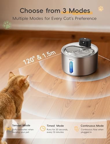 Stainless Steel Cat Water Fountain, Cordless Fountain for Cat & Dogs Indoor - Image 4