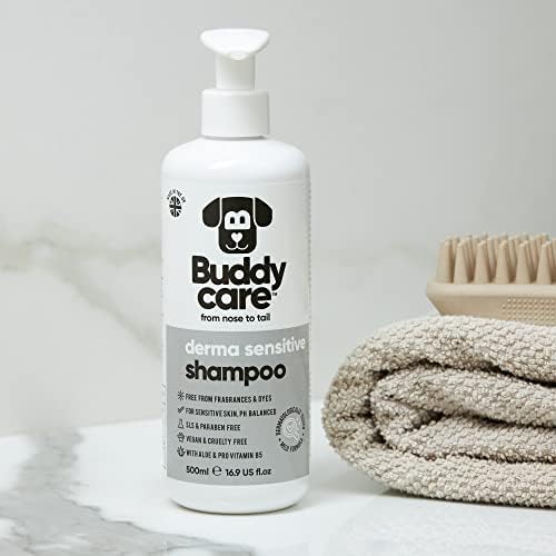 Derma Sensitive Dog Shampoo by Buddycare | Dry Skin & Itchy Skin Relief for Smelly Dogs | Deep Cleansing for Dogs Puppy Sensitive Skin | Dog Shampoo & Conditioner | with Aloe & Vitamin B5 (16.90oz) - Image 7