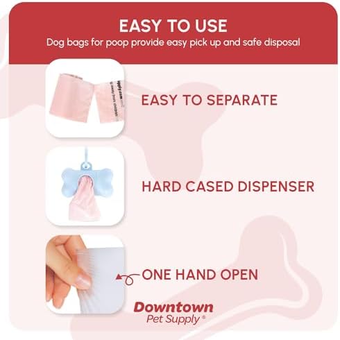 Downtown Pet Supply Scented Poop Bags for Dogs with Dispenser, 180 Count - Leak-Proof Dog Waste Bags and Bone-Shaped Dog Poop Bags Holder for Leash - Lavender Scented, 12.5" x 8.5" - Image 3