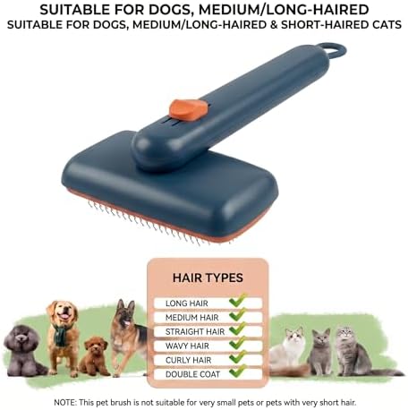Cat Brushes for Indoor Cat，Pet Steam Brush for Dog Cats Grooming Kit Supplies Hair Grooming for Long Short Hair Cats Dogs - Image 4