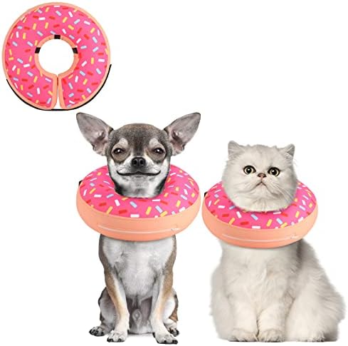 Supet Inflatable Dog Cone Collar for Small Dogs Puppies Cats, Soft Dog Cone Alternative After Surgery for Puppies Cats to Stop Licking by Supet