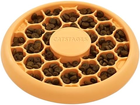 Catstages Slow Feeder Bowl & Treat Puzzle Cat Toy, Aids Digestion, 6.6" by Catstages