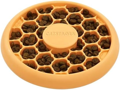 Catstages Slow Feeder Bowl & Treat Puzzle Cat Toy, Aids Digestion, 6.6" by Catstages