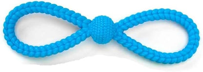 Figure 8 Dog Toys Fun and Colorful Choices Tug Toss Fetch Play Ropes or Rubber Loops (Rope X Red)