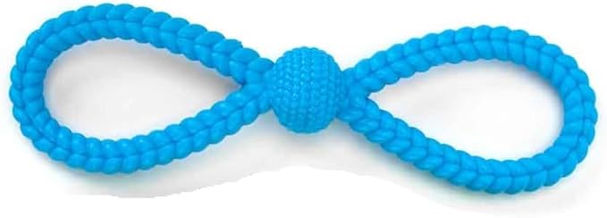 Figure 8 Dog Toys Fun and Colorful Choices Tug Toss Fetch Play Ropes or Rubber Loops (Tug 2 Balls)