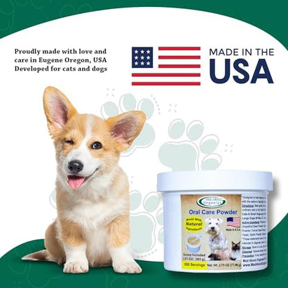 Dog or Cat Oral Care Powder – Tartar and Plaque Remover, Pet Dental Cleaning Powder for Oral Hygiene and Fresh Breath, Teeth Cleaner – 550 Servings, Medium Size - 77.96g - Image 2
