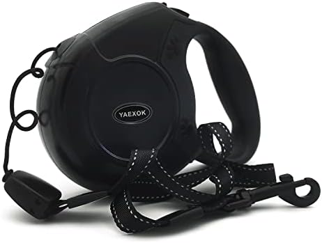 Heavy Duty Retractable Dog Leash 26ft,Pet Long Walking Leashes Leads for Small Medium Large Dogs Doggie Up to 110lbs (Black) by Esbuy