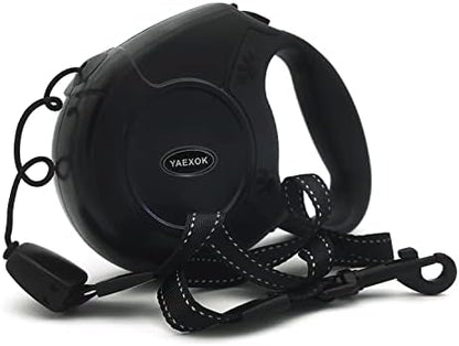 Heavy Duty Retractable Dog Leash 26ft,Pet Long Walking Leashes Leads for Small Medium Large Dogs Doggie Up to 110lbs (Black) by Esbuy