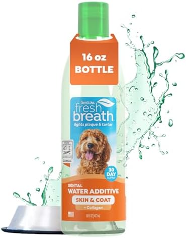 TropiClean Fresh Breath Water Additive for Skin Health Support, 16oz by TropiClean
