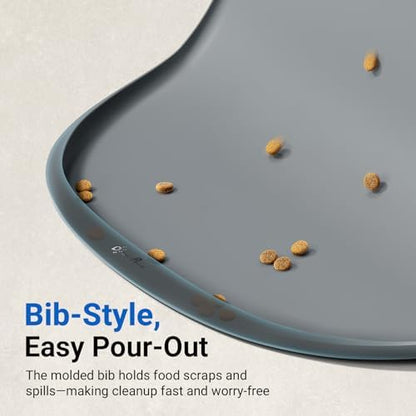 DownyPaws Cat Food Mats for Floors Waterproof, BPA Free Silicone Pet Feeding Mat, Non-Slip Pet Food Mat with High Raised Edge, Cat Placemat for Messy Drinkers, 18"×12.5", Gray (Pack of 2) - Image 5