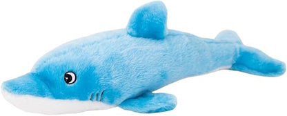ZippyPaws Jigglerz- Dog Squeaky Toys to Keep Them Busy, Funny Animal Plush for Small, Medium, & Large Dogs, Cute Stuffed Puppy Toy, Pet Product, Gift for All Breeds, Interactive Squeaker- Blue Dolphin