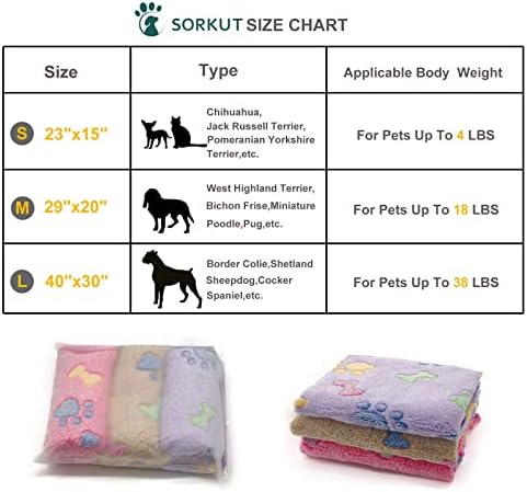 1 Pack 3 Puppy Blankets Super Soft Warm Sleep Mat Bone Print Cute Blanket Fluffy Premium Fleece Pet Blanket Flannel Throw Dog Blankets for Small Dogs Puppy Cat,Small(23"x15") - Image 6