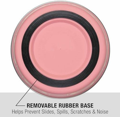 Loving Pets Bella Dog Bowls- Stainless Steel Dog & Cat Bowls - Spill Proof Dog Food Bowl, Cat Bowl, Puppy Essentials & Pet Supplies Great for Home & Travel (Large 35-65 lbs, Coastal Pink) - Image 3