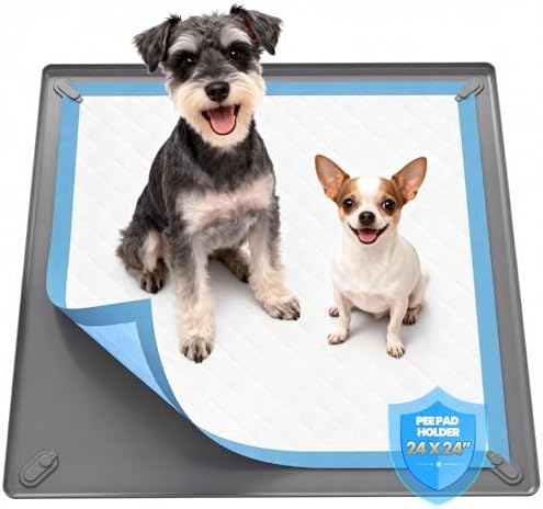 Pee Pad Holder for Dogs - 24" x 24" Silicone Puppy Potty Training Tray by Puppyspout