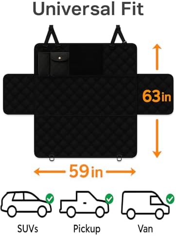 fidozen Dog Car Seat Cover, Waterproof Pet Hammock, Extra Large, Black, SUV - Image 4