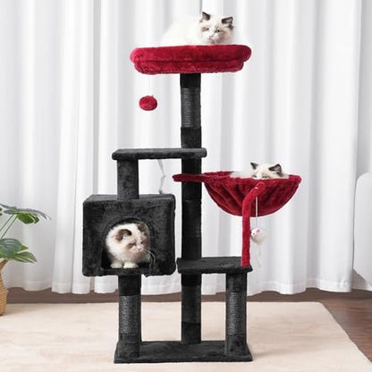 Heybly Cat Tree with Toy, 43.3 inch Cat Tower for Indoor Cats HCT004SBR - Image 3