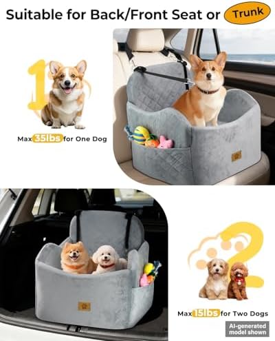 Dog Car Seats for Small Dogs Up to 35 lbs,Machine Washable Dog Booster Seat - Image 6