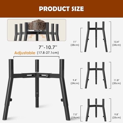 Dog Bowl Stand for Large Dogs, Adjustable Width & Height, Elevated Bowls for 7-10.7" Wide, 3 Height Adjustment, Tall Food and Water Holder, Single Holder, Bowl Not Included - Image 3