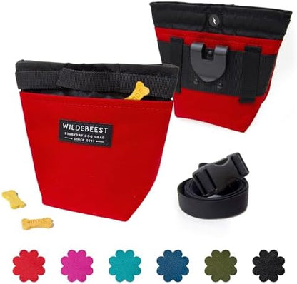 Wildebeest Dog Treat Pouch, Dog Treat Bag, Dog Training Treat Pouch, Dog Travel Bag, Pet Treat Pouch, Magnetic Closure, 2 Water-Resistant Compartments, Detachable Waist Strap & Belt Clip by Wildebeest