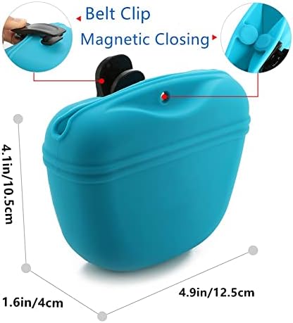 RoyalCare Silicone Dog Treat Pouch-Small Training Bag-Portable Dog Treat Bag for Leash with Magnetic Closure and Waist Clip airtight sealed - 2pieces [US Design Patent] - Image 4