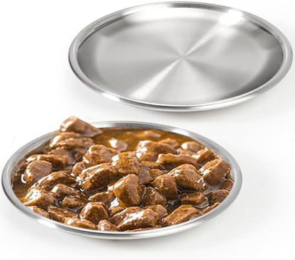 Stainless Steel Cat Dishes for Food and Water Bowls for Kittens and Baby Cats Small Pets Relief of Whisker Fatigue -2 Sets Shallow Style by Harhana