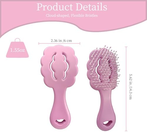 Cloud-Shaped Soft Bristle Small Dog Brush, Puppy Essentials (Purple) - Image 2