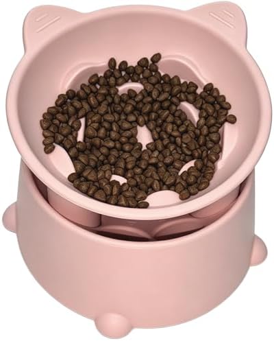 Raised Slow Feeder Cat Bowl, Silicone Elevated Tilted Cat Slow Feeder Bowl - Image 2
