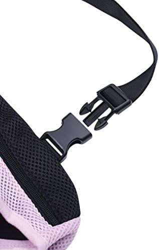 Pet Dog Puppy Cat Carrier Five Holes Backpack Double Shoulder Straps Mesh Front Chest Backpack Bag, M, Pink - Image 4