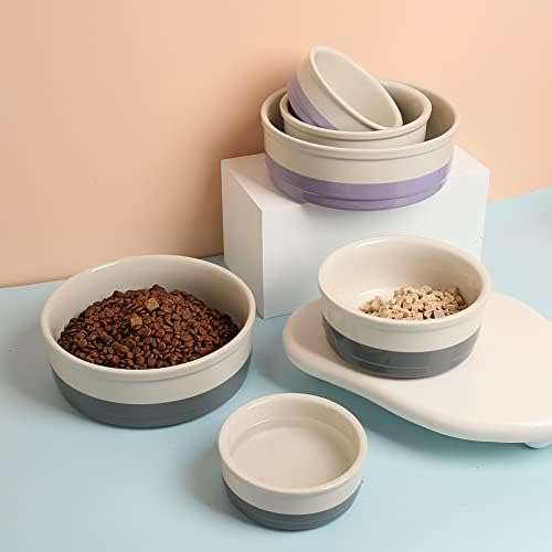 Sweejar Ceramic Dog Bowls, Dog Food Dish for Small Dogs and Cat, Heavy Duty Porcelain Pet Bowl for Canned Food and Water 17 Fl Oz （Fog Blue） - Image 3