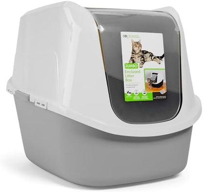So Phresh Jumbo Enclosed Cat Litter Box Grey 23.4" L X 19.3" W X 18.5" H