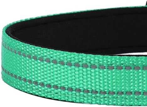 Reflective Dog Collar, Adjustable Soft Neoprene Padded,Grass Green,L - Image 5