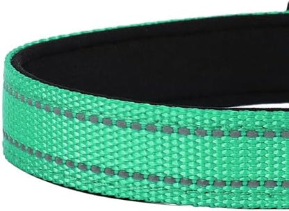Reflective Dog Collar, Adjustable Soft Neoprene Padded,Grass Green,L - Image 5