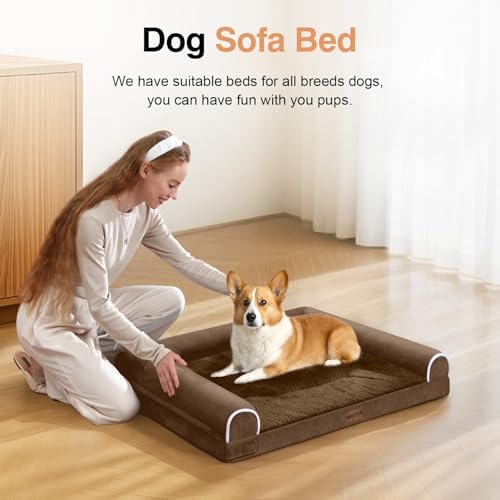 NANUYA Orthopedic Dog Bed for Medium Dogs, 28 x 19 Inch, Dark Coffee - Image 3