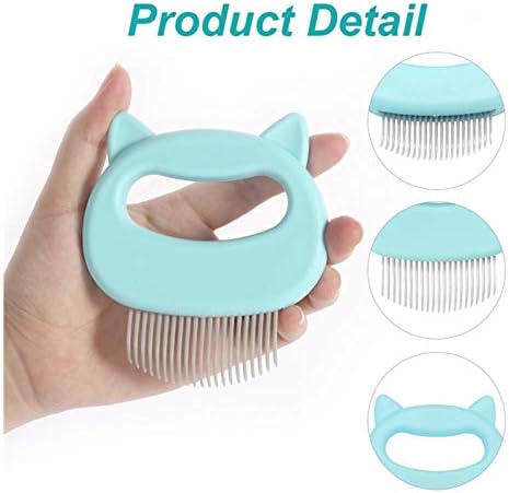 3 Pcs Cat Dog Comb Pet Hair Grooming Massage Comb, Cat Dog Hair Shedding Brush Pet Shell Comb for Removing Matted Tangled Fur and Loose Hair (Blue,Green, Pink) - Image 4