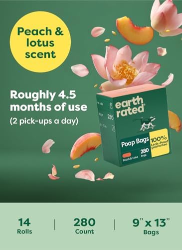 Earth Rated Dog Poop Bags on Refill Rolls, 280 Bags, Peach & Lotus - Image 3
