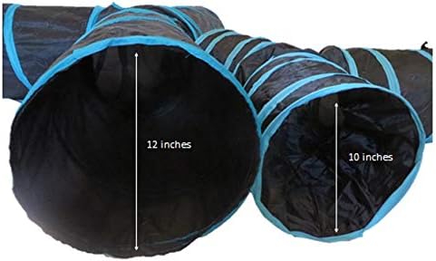 Feline Ruff Premium 4 Way Cat Tunnel. Extra Large 12 Inch Diameter and Extra Long. A Big Collapsible Play Toy. Wide Pet Tunnel Tube for Rabbits, Kittens, Large Cats, and Dogs. - Image 4